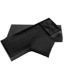 3pcs/Set Holiday Gift Men's Formal Suit Accessories Include Cummerbund + Bow Tie + Pocket Square, Solid Color Groomsman Business Banquet Decor High-End Classic Versatile Gift Box Set