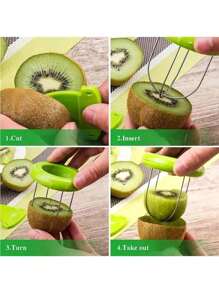 1-delige kiwisnijder, 2-in-1 handmatige plastic fruitschiller met gebogen roestvrijstalen lemmet, handmatige mangosnijder, geschikt voor het bereiden van salades, geen elektriciteit nodig, kiwischiller, kiwisplitter, fruitschiller, schilgereedschap, kerstcadeau, gemakkelijk te verwijderen fruitschil, geschikt voor keuken en picknick in de buitenlucht, draagbaar en eenvoudig te gebruiken klein gereedschap, willekeurige kleur/stijl