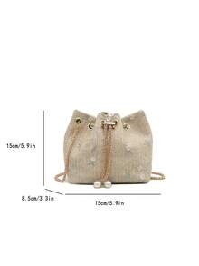 Túi đeo chéo mini thêu rơm phối màu thời trang, túi xách nữ đa năng tối giản cho kỳ nghỉ - Màu Khaki - Xem 6