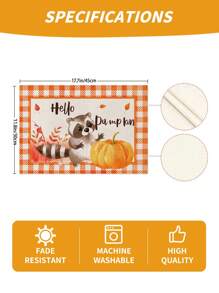 1 buc/4 buc/6 buc/60 buc covorașe izolate cu veveriță, dovleac, frunze de arțar, covorașe din in Hello Autumn, covorașe ușor de curățat, potrivite pentru casă, restaurant, decor pentru masă, rechizite pentru casă