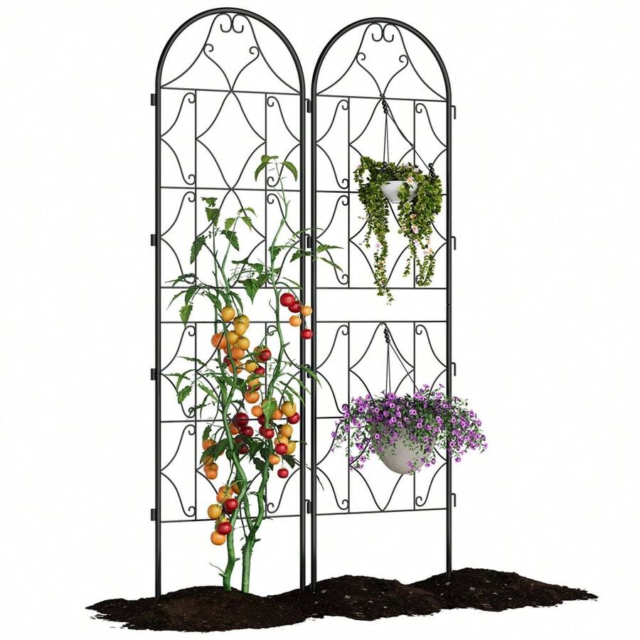 2 Pack/4 Pack Panels No Dig Dog Fence Outdoor - 74.8 Inch Tall Rustproof Animal Barrier With Gate, Decorative Garden Fence Panels For Yard Border, Patio(74.8 X 21.6 Inch) - 2PCS - View 1