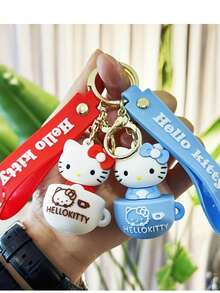 Sanrio 2/4 件 Hello Kitty 树脂动漫钥匙扣 - 汽车钥匙、包包吊坠、装饰品、女性派对礼物、日用品、收藏品、时尚配饰、三丽鸥