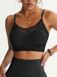 1pc Classic Sexy Non-Removable Padded Medium Support Sports Bra