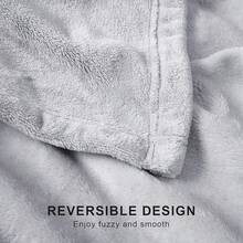 Sofa Blanket Living Room Cover SetFleece Blanket Twin Size, Soft Cozy Twin Blanket, Fuzzy Flannel Blanket Bed, Sofa, Couch, Travel, Camping, 60 X 80 Inches - 淺灰色 - 查看 5