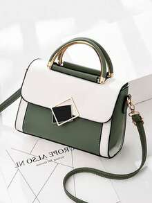 1 件/2 件时尚撞色 PU 手提包，优雅单肩包，甜美蝴蝶结钱包，适合女士，可调节肩带适合日常使用，手提、单肩、斜挎，用途广泛 - 彩色 - 查看 18