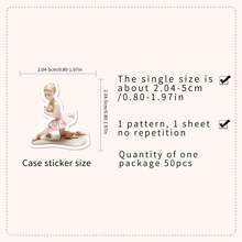 50pcs Kawaii Ballet Style Pink & White Decorative Stickers, Minimalist Korean Style, Suitable As Calendar, Mirror, Scrapbooking Stickers, School Supplies,Back To School