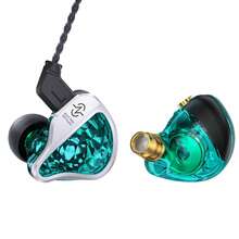 CCZ Harmony BC01 Pro Wired Earphones 1DD 1BA Hybrid Drivers In-Ear Headphones Tri-Frequency Balanced Armature Noise Isolating Headset Built-In Mic IEM For Gaming, Laptop - 透青色 - 查看 4