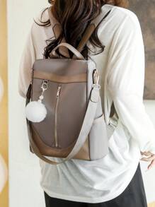 Fashionable And Women's Student Backpack, Latest Style, Exquisite And Sweet, Simple And Casual, Personalized, Large Capacity, Travel, Commuting, Office Work, Multi-Purpose, Shoulder Bag, Can Be Worn Cross-Body