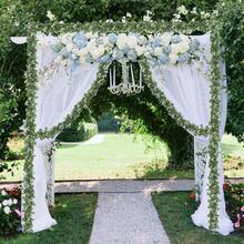 1/2 Pack 5.9FT Fake Eucalyptus Garland With White Flowers – Wedding Arch Backdrop Decor, Silver Dollar Leaf Vine For Party, Table, Mantle, Festival - 彩色 - 查看 10
