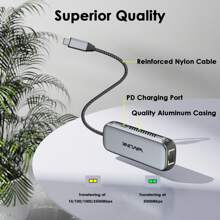 Puerto Ethernet de 5Gbps de USB C, puerto de red Ethernet Gigabit sin controladores RJ45 para computadoras portátiles, computadoras y talla grande, con carcasa de aluminio gris para Windows 10/11, macOS 11 o posterior, Linux y talla grande