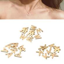 26 piezas de encantos de letras del alfabeto inglés A-Z de acero inoxidable para hacer collares, pulseras y accesorios de joyería DIY