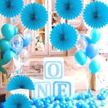 6 Stücke 30 cm 3D Wanddekoration und hängende Papierblumen, künstliche Sonnenblumen, geeignet für Hochzeiten, Geburtstage, Babypartys, Fotoboxen, Hochzeitsbogen Kunst, hängende Dekorationen, Dekoranhänger, Feiertags Dekorationen (Himmelblau)