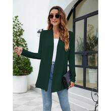 Newchoice Womens Casual Lightweight Long Sleeve Cardigan Soft Drape Open Front Fall Dusters (S-3XL) - Dark Green - View 7