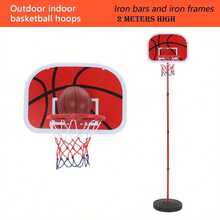 200cm Basketball Hoop Net Backboard Stand Set Adjustable Free Standing - Red - View 3