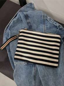 Women's Casual Striped Clutch Handbag