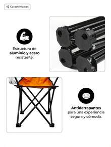 Sillas Plegables Para Camping Infantiles - Naranja - Ver 4