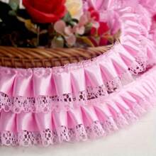 5 Yards Satin Volant Spitzenborte, elegante dekorative Umrandung für DIY Basteleien, Hochzeitsparty Dekoration, Bekleidung und Wohndekoration