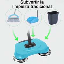 2-Piece Hand Push Sweeper, Vacuum Cleaner, All-In-One Mopping Machine, Broom And Dustpan Combination, Mop, Magic Sweeper, Multifunctional Handheld Household Sweeper - Blue - View 3