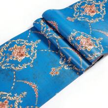 1 Rotolo di carta da parati autoadesiva rimovibile con motivo floreale blu, carta da parati adesiva moderna per decorazione di pareti, piani di lavoro, mobili, camere da letto, disponibile in lunghezze da 1m, 2m, 3m, 5m, 7m, 10m