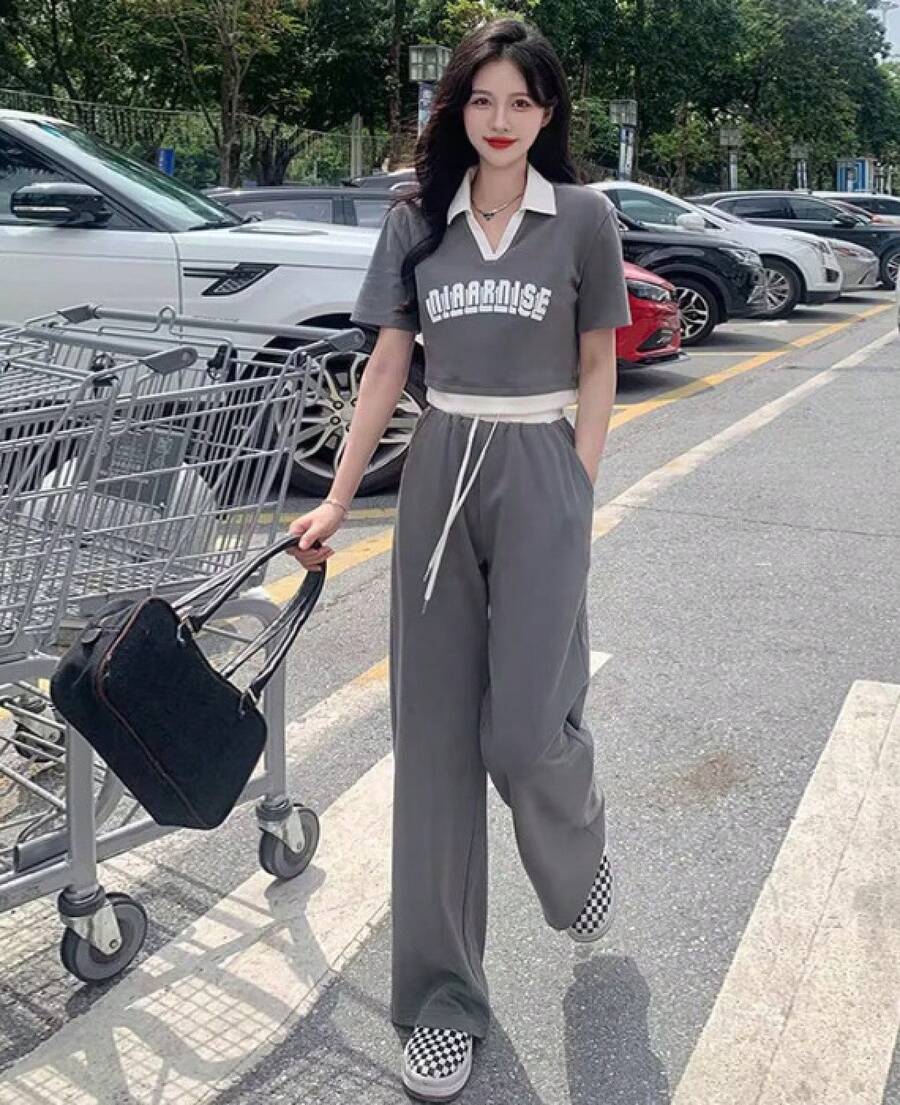 Women Two-Piece Outfits - Xám - Xem 1