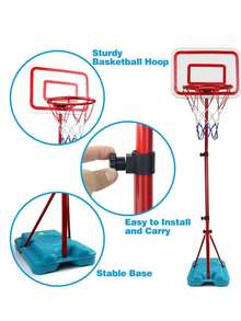Portable Basketball Hoop Stand System Indoor Outdoor Basketball Training Adjustable Height 2.9 Ft-6.2 Ft Basketball Hoop