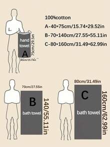 QIBHI 3/2/1件套毛圈提花海龟条纹浴巾/手巾，吸水性强，适用于浴室、酒店、健身房、旅行、礼品、沙龙、运动、户外、海滩、学校、返校季、旅行配件、家居用品 - 藏藍色條紋 - 查看 5