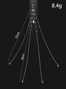 1 peça de corrente metálica sexy para biquíni com decoração de pérolas falsas na cintura, joia para festa em boate