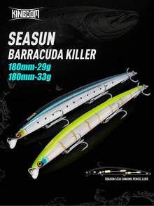 Kingdom Sea Fishing Lures 180mm 29g 33g Floating Slow Sinking Baits Minnow Wobbler Artificial Hard Baits VMC Hooks Fishing Tackle - Multicolor - View 2