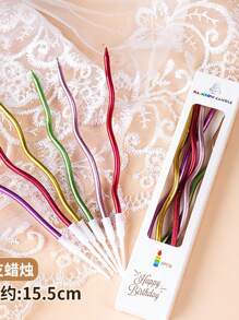 6/12/18 Peças Velas Curvas Coloridas Douradas, Velas de Aniversário, Decorações Insertas para Bolo, Decoração de Bolo, Suprimentos de Cozimento, Decorações de Cozimento, Decorações de Casamento, Suprimentos de Festa, Decorações