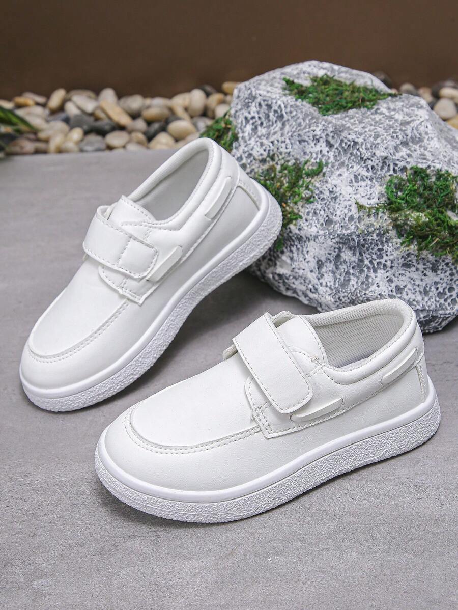 1 par de zapatos planos atléticos con gancho y bucle antideslizante para niños y niñas, adecuados para todas las estaciones
