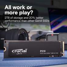 CRUCIAL 500GB/1TB/2TB Crucial P310 2280 M.2 SSD - PCIe Gen4 X4 NVMe 2.0, 3D NAND, Up To 7,100MB/S Read, Suitable For Various Laptops And Desktops