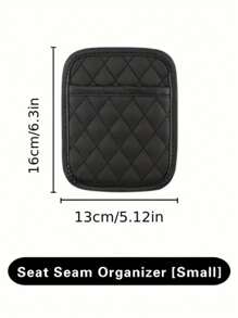 1pc Black Quilted PU Leather Car Seat Organizer For Phone, Keys, Coins & Small Items - Fit Storage Bag With Diamond Pattern, Compact Design For Most Car Interiors, Car Storage For Women Storage Organizer Travel Essentials Back To School Dormitory Storage