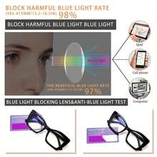 4 Pack Reading Glasses Blue Light Blocking For Men And Women  Fashion Large Frames Readers With Pattern Print Spring Hinge Glasses - 彩色 - 查看 5