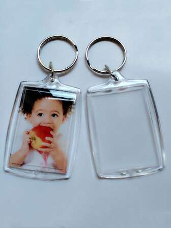 3 piezas de llaveros con marco de fotos acrílico, llavero con foto transparente como regalo, apropiado para obras de arte