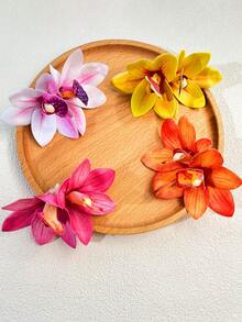 8pcs/Set Colorful Floral Hair Clips For Women, Artificial Hibiscus Flower Hair Clips In Hawaiian Style, Summer Beach Hair Accessories, Bohemian Flower, Suitable For Beach Vacation, Wedding And Other Occasions, Gift For Women And Girls On Valentine''s Day, Hair Clips, Hair Pins, Hair Barrettes, Flat Claw Clips, Hair Accessories, School Supplies - Multicolor - View 6