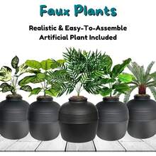 Good Pet Stuff, la Caja de Oculta, Plantas Artificiales y Caja de Cerrada para Gatos, Filtro ventilado y de Olor, fácil de Limpiar, Gamuza Negra - Gris - Ver 8