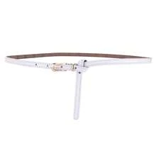 Cinturón fino anudado de piel de vaca Versión coreana de la hebilla de alfiler dorado de cuero con falda cinturón fino de moda simple con cinturón de pantalón decorativo femenino