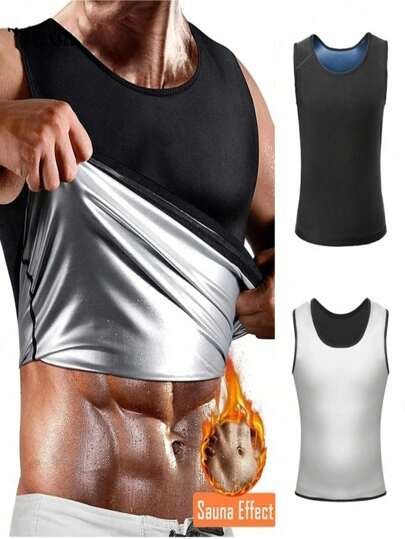 Sweat Sauna Vest For Men Heat Trapping Polymer Vest Gym Workout Tank Top Pullover Waist Trainer Shirt Body Shaper