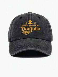 1pc Don Julio 1942 Tequila Baseball Cap - Black Western Style Sun Hat With Orange & Design, Comfortable And Breathable Universal Truck Driver Hats For Both Men And Women, Retro Solid-Colored Dad Hats - Multicolor - View 2