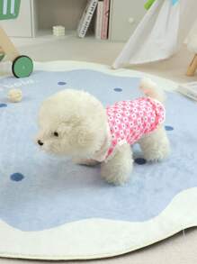 1 pieza Camisa para perros pequeños nueva de diseño de corazón a cuadros bicolor transpirable, con collar y correa incorporada, ligera, para verano