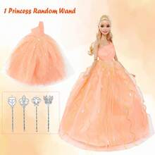7pcs Doll Clothes Princess Dress Outfit Set, Fit For 11.5 Inch Dolls. Lace Bow Princess Dress, Tutu Dress, Strapless Dress With Magic Wand And Crown, Children's Birthday Gift Pretend Play Toy (Doll Not Included) - Multicolor - View 13