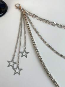 1 pièce Chaîne de taille avec pendentif pentagramme punk hip-hop, chaîne de pantalon en métal, convient pour le port quotidien, l'été, l'école - Multicolore - Voir 10
