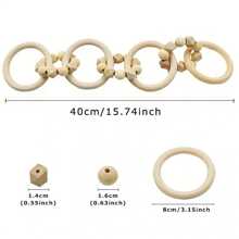 Chain Link Decor Natural Rustic Wooden Beads Table Centerpiece For Home Office Farmhouse