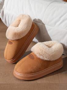 Bottes de neige style européen et américain pour femmes, nouvelles pantoufles à bout fermé mode avec semelle épaisse, chaussures d'intérieur chaudes pour femmes