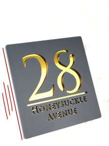 Customized Dual-Layer Laser Carved Physical Strength 3D Crafted Address Plaque, Suitable For Home And Office, Easy Installation, Perfect Decoration For Home Entrance - Black - View 28