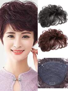 合成长水波卷半头假发女士假发隐形头顶假发块增加发量