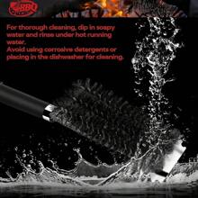 1pc BBQ Grill Cleaning Brush, Heat Resistant Steel Wire Brush, BBQ Grate Degreasing Tool With Detachable Replacement Brush Head, Barbecue Cleaning Tool, Splash-Proof Oven Cleaning Brush