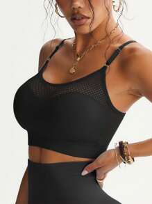 1pc Classic Sexy Non-Removable Padded Medium Support Sports Bra