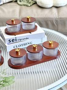 1 Set Bandeja de madera para aperitivos, para uso en fiestas y reuniones