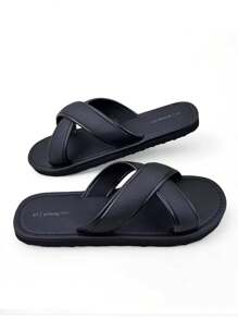 Men's Lightweight Sandals, Fashion Crossover Beach Shoes, Outdoor Casual Open Toe Slippers, Comfortable